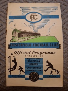 Chesterfield Reserves v Stoke City Res programme.  14/9/1953 for sale on Ebay