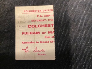 Colchester United v Manchester United 1978/79 FA Cup Ticket for sale on Ebay