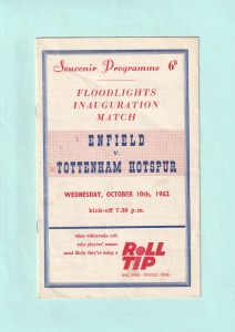 1962-1963 FRIENDLY : ENFIELD v TOTTENHAM / SPURS ON 10TH OCTOBER 1962 for sale on Ebay