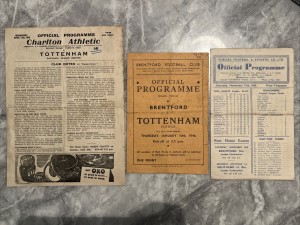1945 - 1946 Tottenham Away Football Programmes (Charlton, Brentford, Chelsea) for sale on Ebay
