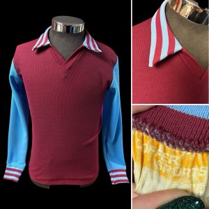 Very RARE Vintage 1960s Aston Villa Football Top Claret Blue Coffer Sport Small for sale on Ebay