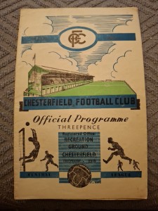Chesterfield Reserves v Manchester City Res programme.  14/11/1953 for sale on Ebay