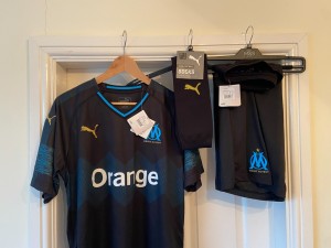 BNWT OLYMPIQUE DE MARSEILLE 2018/19 AWAY FOOTBALL KIT SHIRT+SHORTS+SOCKS - LARGE for sale on Ebay