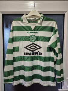 Celtic Home Top Large Long Sleeve Football Shirt Original 1997/98 for sale on Ebay