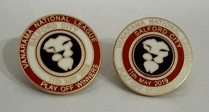 2 x SALFORD CITY Football Club FC Badge 2018-2019 NON LEAGUE PLAY OFF FINAL PINS for sale on Ebay