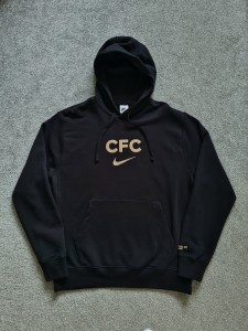 NIKE 2022/23 CHELSEA CLUB BLACK & GOLD CFC LOGO HOODIE MENS MEDIUM DN3116-010 for sale on Ebay