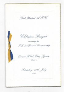 LEEDS UNITED FC - 1969 League Champions Celebration Banquet Menu for sale on Ebay
