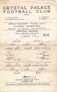 Crystal Palace Reserves v Norwich City (Combination) 1958/1959 for sale on Ebay