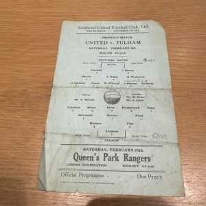Southend Utd V Fulham 09/02/1946 Friendly Programme Good Condition for sale on Ebay