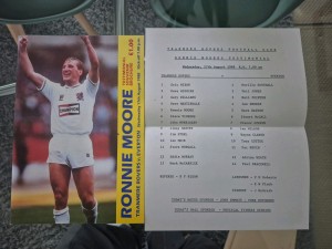 TRANMERE ROVERS V EVERTON 1988  RONNIE MOORE TESTIMONIAL + TEAMSHEET for sale on Ebay