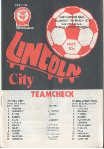  Lincoln City V Northampton Town 17/3/1976 for sale on Ebay