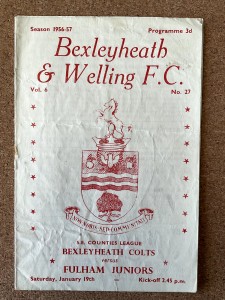 BEXLEYHEATH & WELLING V FULHAM JUNIORS. 19TH JANUARY 1957. S.E. COUNTIES LEAGUE. for sale on Ebay