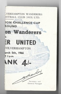 Wolves V Manchester United Football Ticket FA Cup 5th Round 1966 for sale on Ebay