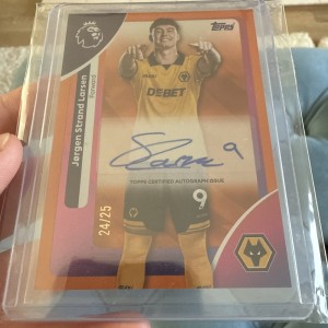 Topps Premier League 2026 Wolves Jorgen Strand Larsen Auto - Numbered 24/25 for sale on Ebay