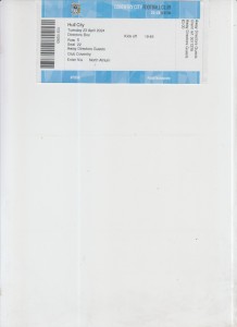 23  4  24  Coventry  v  Hull  City      directors  box    match  ticket for sale on Ebay