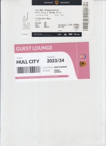 29  3  24  Hull  City  v  Stoke  City     directors  box    match  ticket for sale on Ebay