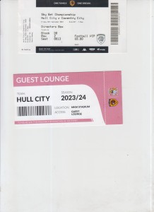 15  9  23  Hull  City  v  Coventry      directors  box     match  ticket for sale on Ebay