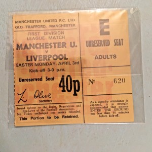 Man United v Liverpool First Div 1972 ticket for sale on Ebay