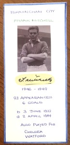 Frank Mitchell,  Birmingham City  Autograph  &  Picture  1946-1949  also Chelsea for sale on Ebay