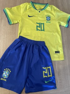 Boys Brazil Football Shirt and Shorts Kit number 10 Neymar Jr on the back for sale on Ebay