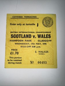 Scotland V Wales 17th May 1978 International Championship Ticket Stub for sale on Ebay