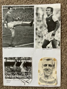 15 hand signed pictures of former Arsenal footballers for sale on Ebay