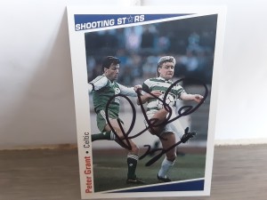 CELTIC - PETER GRANT Rare Signed Shooting Stars 91/92 Football trade card  for sale on Ebay
