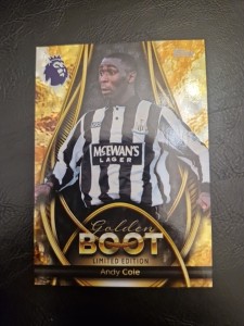 2026 Topps Andy Cole Premier League Gold Boot Newcastle Limited Edition Card for sale on Ebay