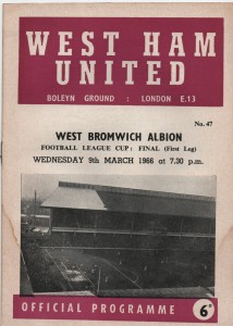 1965/66 WEST HAM UNITED V WBA F.L.CUP FINAL 1ST LEG for sale on Ebay