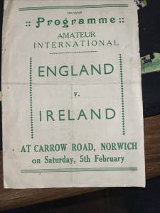 Football England V Ireland Amateur International At Carrow Road 1949 Programme for sale on Ebay