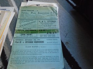 TUFNELL PARK EDMONTON V WYCOMBE WANDERERS 1951-2 ( PLEASE SEE DETAILS ) for sale on Ebay