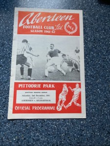 Aberdeen Reserves v Kilmarnock 2nd December 1961 for sale on Ebay