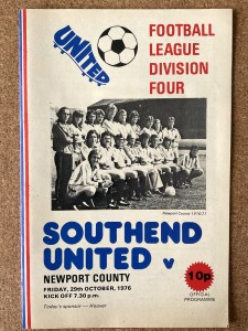 SOUTHEND UNITED V NEWPORT COUNTY. 29TH OCTOBER 1976. DIVISION FOUR. for sale on Ebay