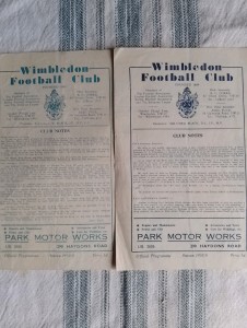 1958/9 2 x Wimbledon V Corinthian Casuals. Isthmian League+ Reserve Fixture. for sale on Ebay