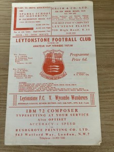 LEYTONSTONE v WYCOMBE WANDERERS PROGRAMME - ISTHMIAN LEAGUE - 14/11/1970 for sale on Ebay