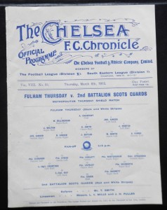 @ Chelsea - FULHAM THURSDAY v 2nd BATTALION SCOTS GUARDS  1912/13 - SHIELD MATCH for sale on Ebay