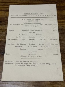 60/61     FA YOUTH CUP  Everton V Burnley    Football Programme for sale on Ebay