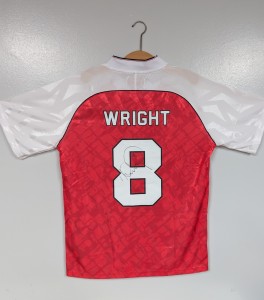 GENUINE Ian Wright Signed Arsenal Shirt - 100% Charity Sale Bargoed Care Home for sale on Ebay