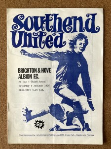 SOUTHEND UNITED V BRIGHTON & HOVE ALBION. 3RD JANUARY 1976. FA CUP 3RD ROUND. for sale on Ebay