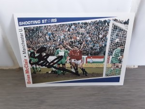 MAN UNITED - BRIAN McCLAIR Rare Signed Shooting Stars 91/92 Football trade card  for sale on Ebay