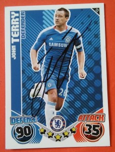 hand signed John Terry of Chelsea Match Attax 2010 - 1   card for sale on Ebay