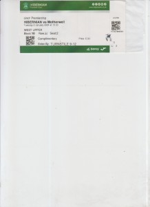 2  1  24  Hibernian  v  Motherwell            match  ticket for sale on Ebay