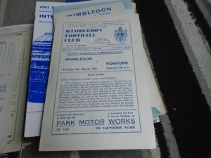 WIMBLEDON V ROMFORD 1965-6 EPFL for sale on Ebay