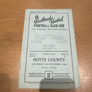 Southend Utd V Notts County 09/11/1946 Football Programme Good Condition for sale on Ebay