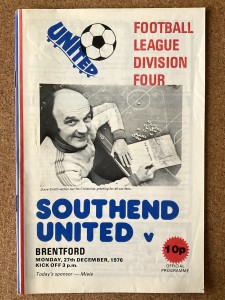 SOUTHEND UNITED V BRENTFORD. 27TH DECEMBER 1976. DIVISION FOUR. for sale on Ebay