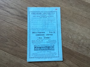 Chesham United v All Stars Benefit Match 25th April 1960. for sale on Ebay