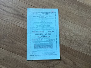 Chesham United v Leatherhead Corinthian League 1st April 1961. for sale on Ebay