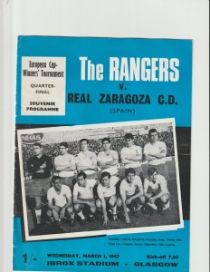 1966/67 ECWC.Rangers v Real Zaragoza. for sale on Ebay