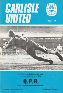Carlisle United v Queens Park Rangers / QPR, 22 February 1975, Division One for sale on Ebay
