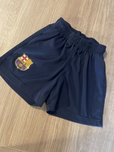 Kids Barcelona Football Shorts Age 5-6 for sale on Ebay